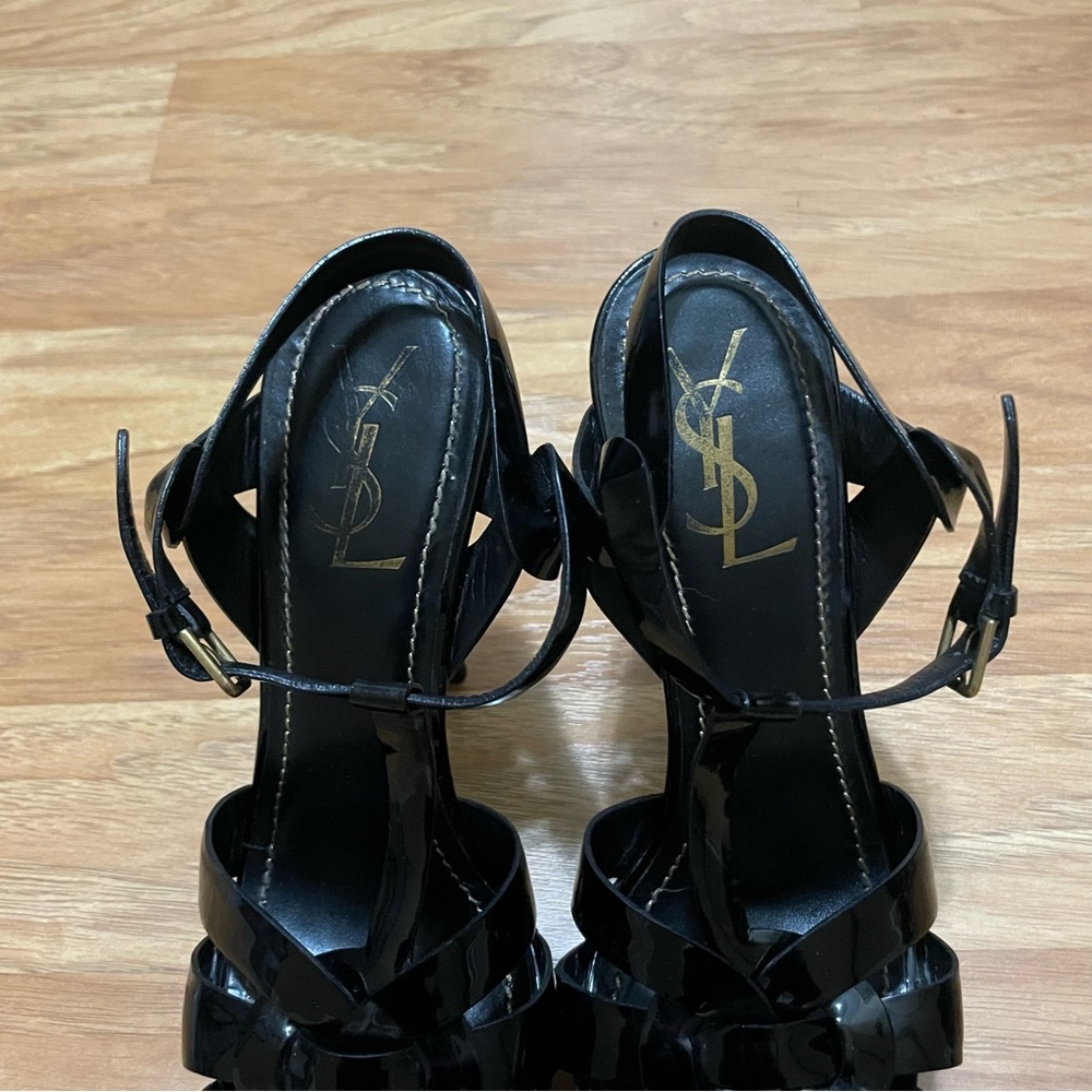 Yves Saint Laurent Tribute Black sandals Heels - Picture 5 of 11